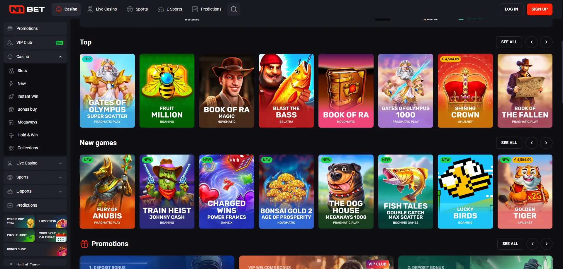 N1Bet Casino AU slots and live casino games — top titles from leading providers